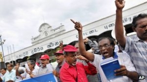 Activists in Colombo demand the release of all political prisoners from Sri Lanka's jails. Photo: July 2012