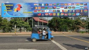 Poster announces the Commonwealth Heads of Government Meeting (CHOGM)