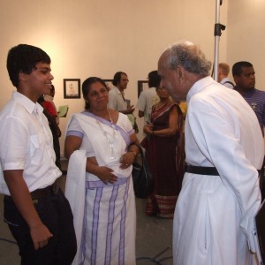 Yphan Devananda with disappeared journlists Prageeth's wife  Sandaya Eknligoda and their  son