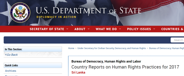 Sri Lanka: The most significant human rights issues included unlawful killings- US report
