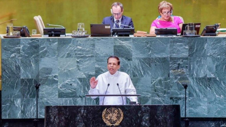 Allow Sri Lankan people to solve their problems on their own, Prez Sirisena tells UN
