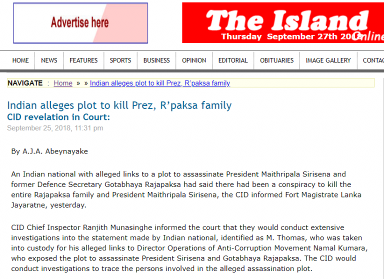 Sri Lanka Media Minister slams disinformation campaign on alleged assassination plot to kill president