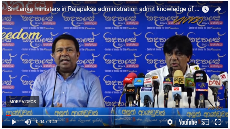Sri Lanka: Former ministers admit to killing those who surrendered to the Army (video)