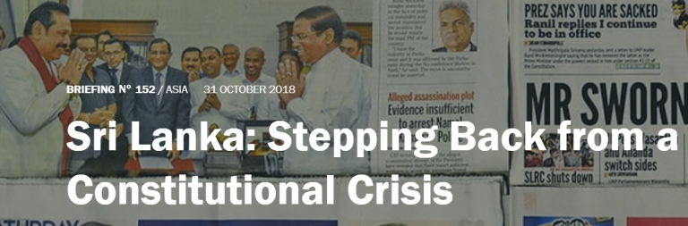 Sri Lanka’s constitutional crisis : ICG lists out steps for international community to consider