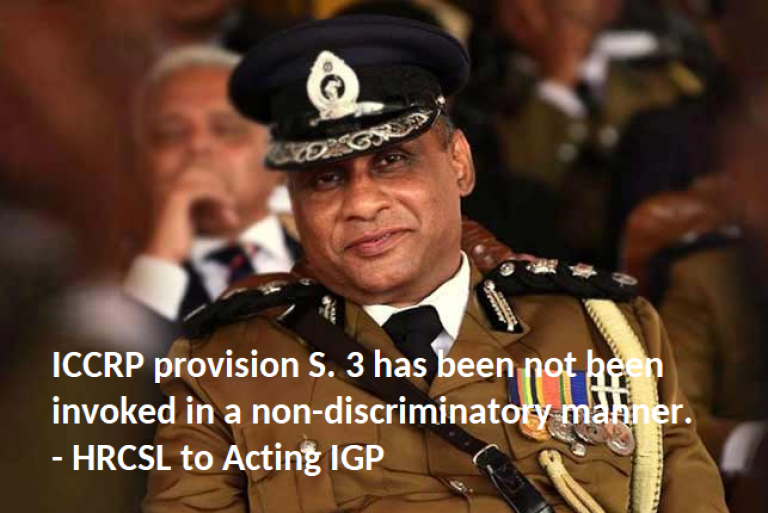 Sri Lanka HRC writes to IGP: Limiting freedom of expression in a democracy needs to strike a lawful balance.