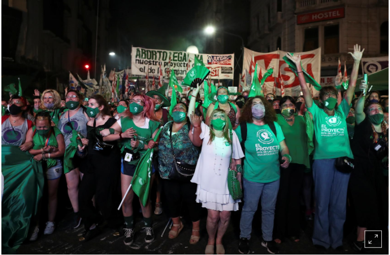 ‘We did it, sisters’: Argentina Senate votes to legalize abortion