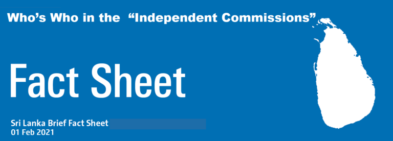 Sri Lanka: Who’s Who in the “Independent Commissions” (01)