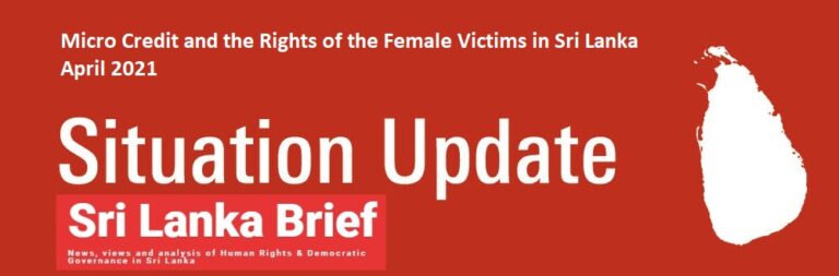 SLB  Update: Micro Credit and the Rights of the Female Victims in Sri Lanka