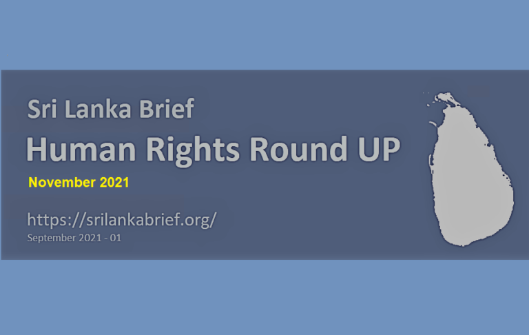 Sri Lanka:  Human Rights Rounds UP – November 2021
