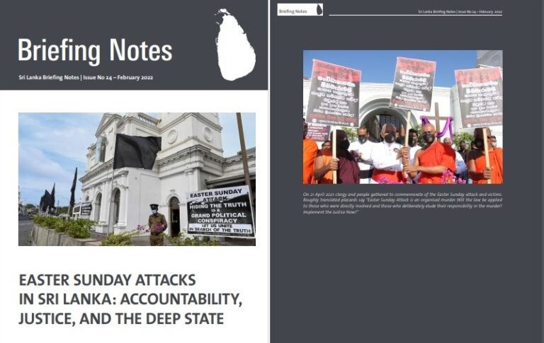 Briefing Note:  Easter Sunday Attacks in Sri Lanka- Accountability, Justice, and the Deep State
