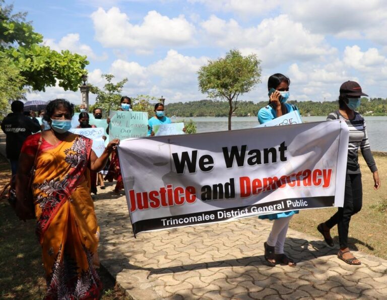 People of Trincomalee takes to the street: “Restore Democracy and Sovereignty”