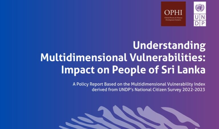 55.7% people in Sri Lanka are multidimensionally vulnerable -Key results and recommendations of a UNDP MVI index