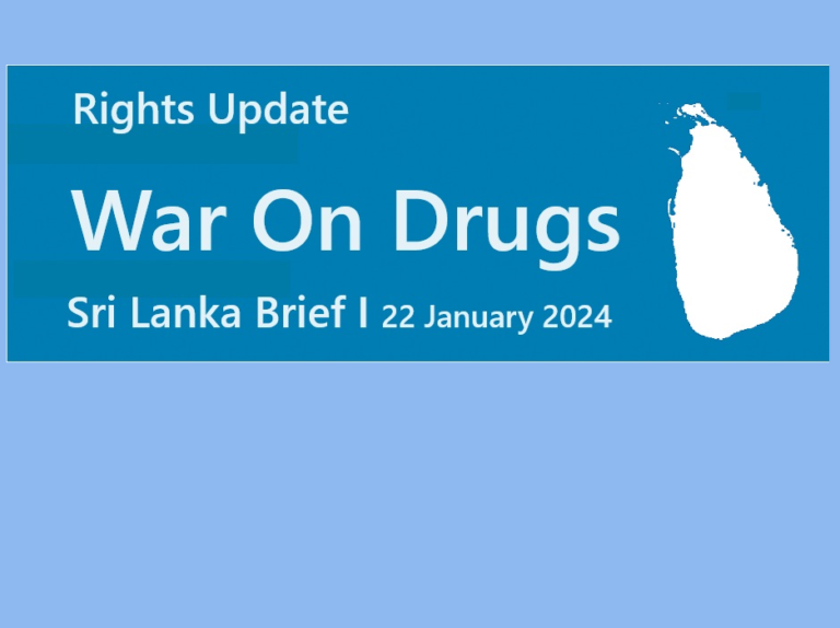 Sri Lanka Brief Rights Update: War on Narcotic Drugs in Sri Lanka