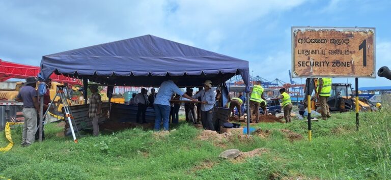 Ecavation of Colombo harbour mass grave started