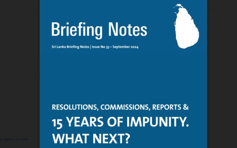 Sri Lanka Briefing Note: 15 years of Impunity & What Next ?