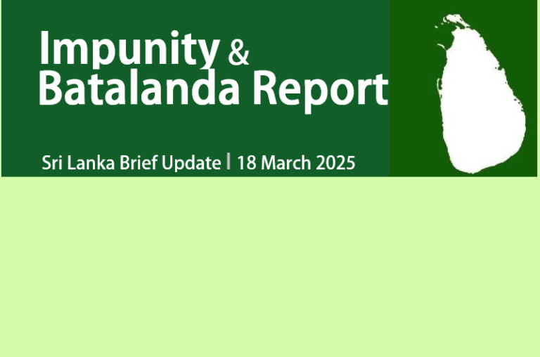 SLB Update: Impunity and Batalanda Commission Report